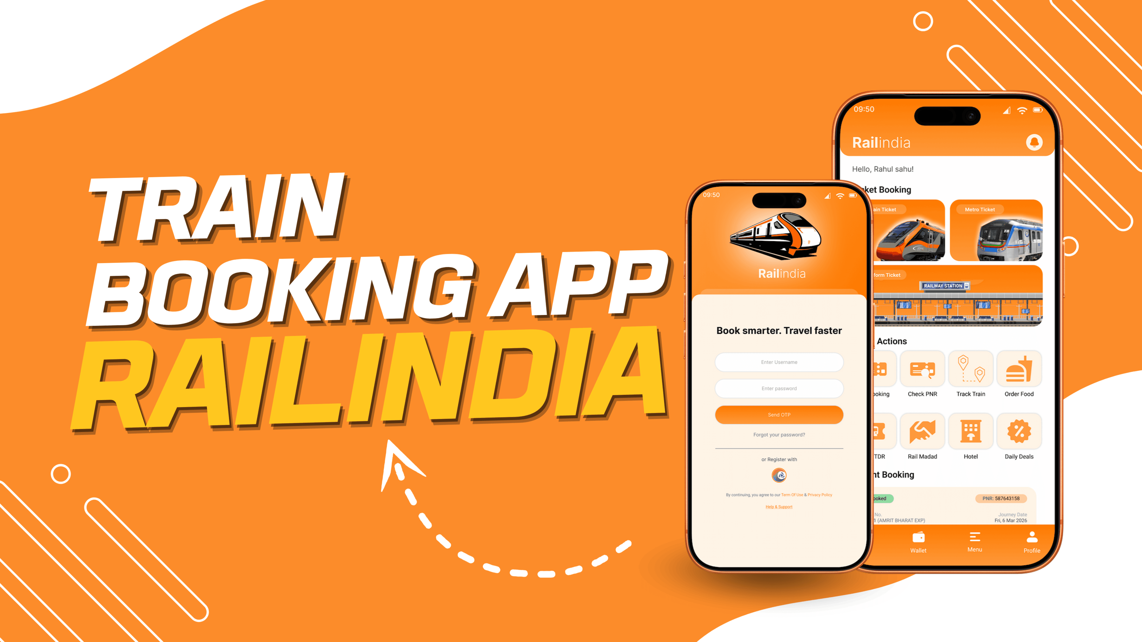 RailIndia - Train Booking App UI screenshot 1