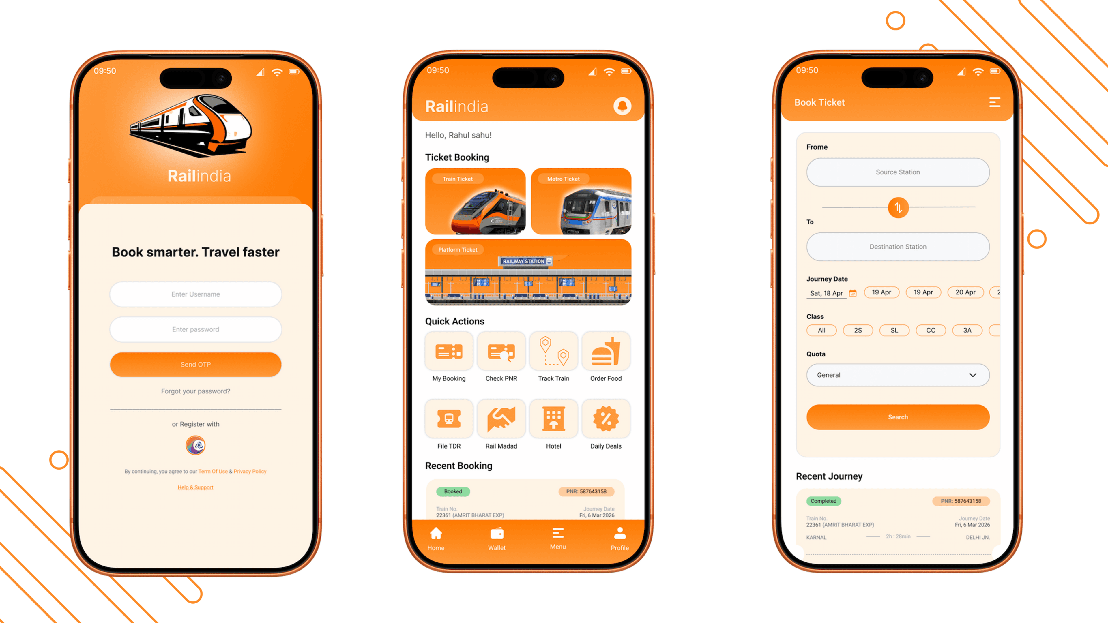 RailIndia - Train Booking App UI screenshot 2