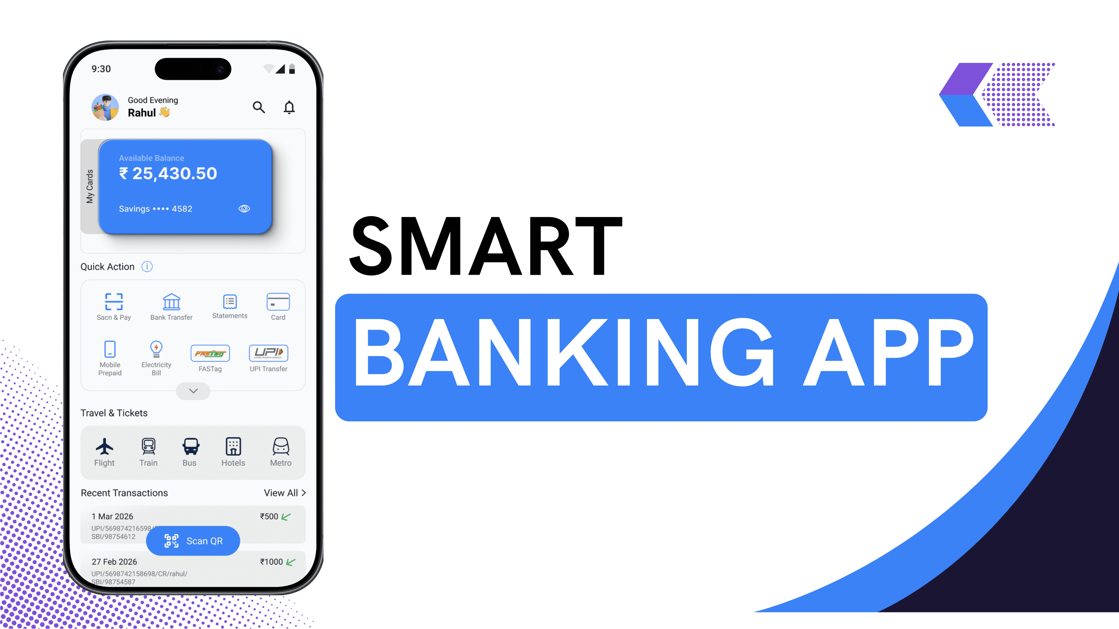 Smart Banking App UI screenshot 1