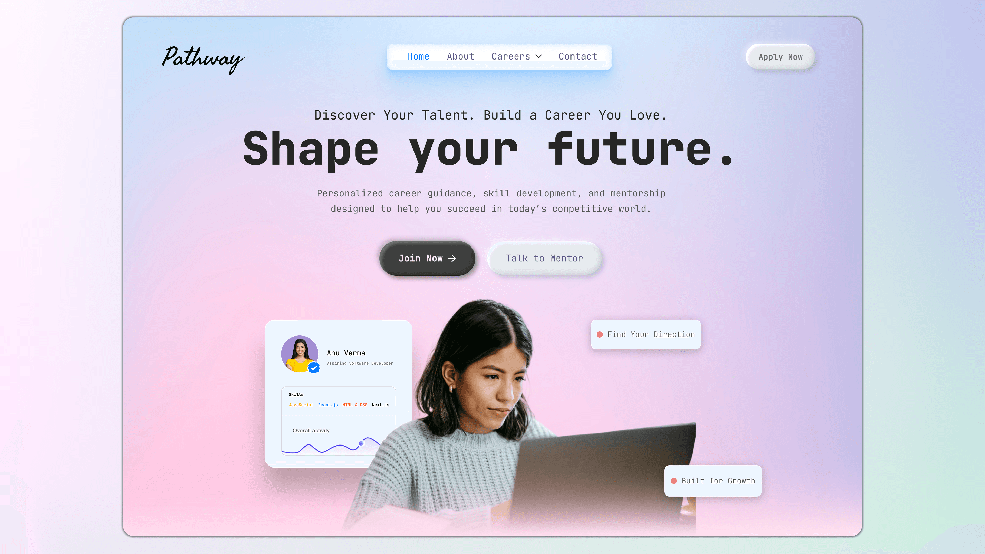 Career Guidance Platform UI screenshot 1
