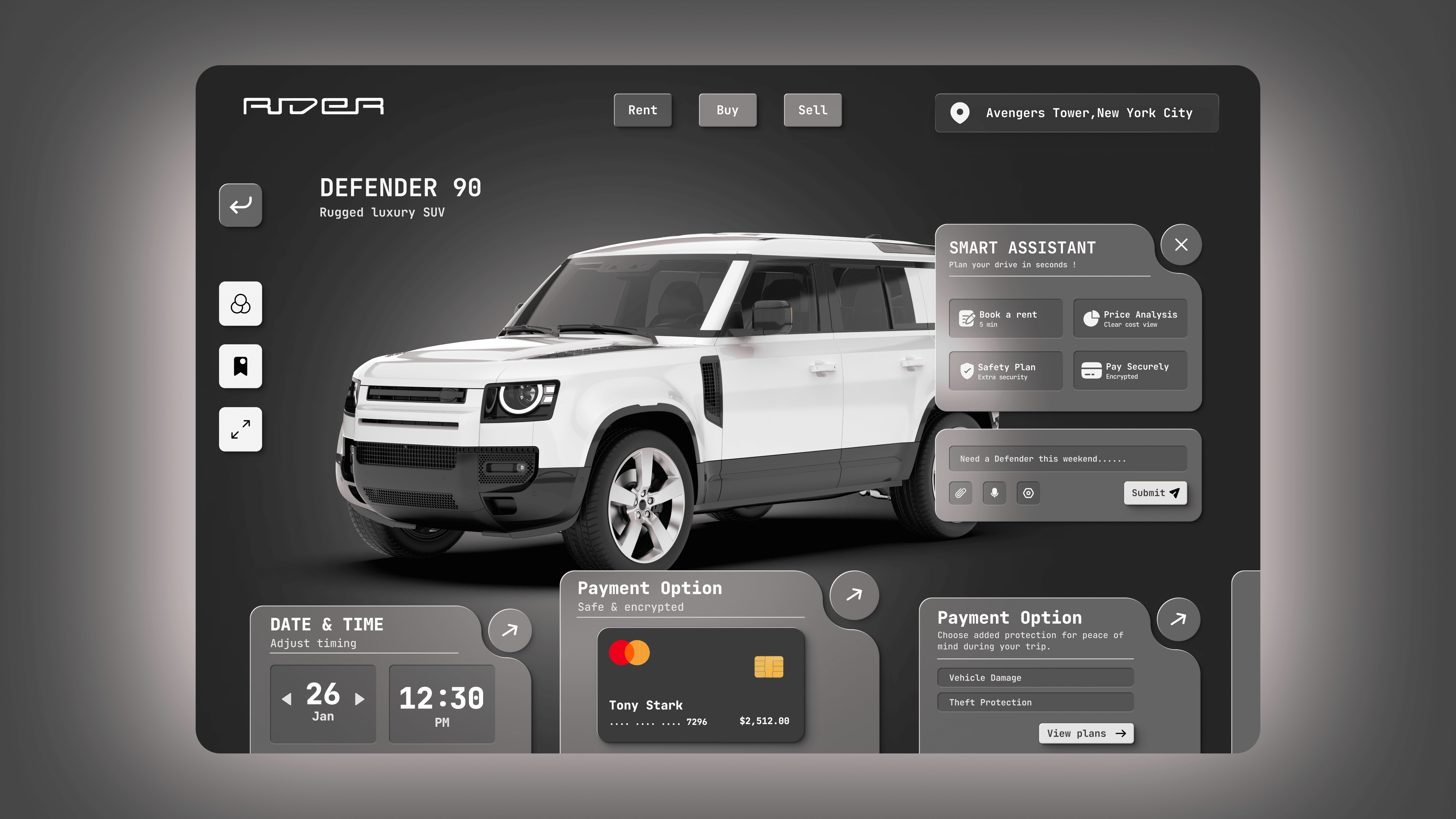 Ryder - Car Rental UI screenshot 2